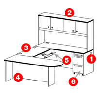 Melody U-Unit 72 in. Four Door Hutch Left Hand Return