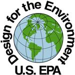 label showing the earth and the words Design for the Environment, US EPA
