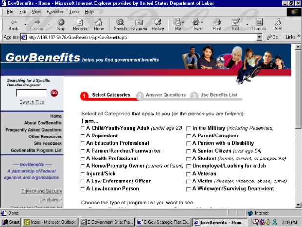 Govbenefits Web Site Page