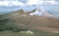 Aerial view of west flank of Pu`u`O`o, Kilauea Volcano, Hawai`i