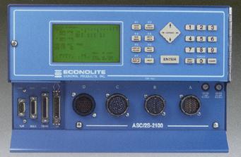 Econolite ASC/2S-2100 Controller Showing Keypad for Entering Information and Wiring Connections.