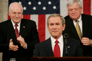 President Bush speaking to a joint session of Congress.