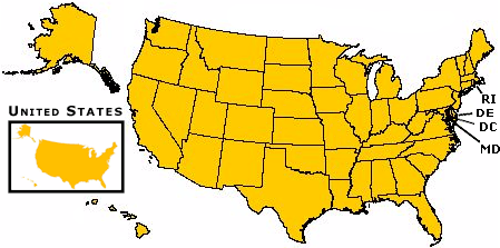 USA Map for 2003 Data Profiles