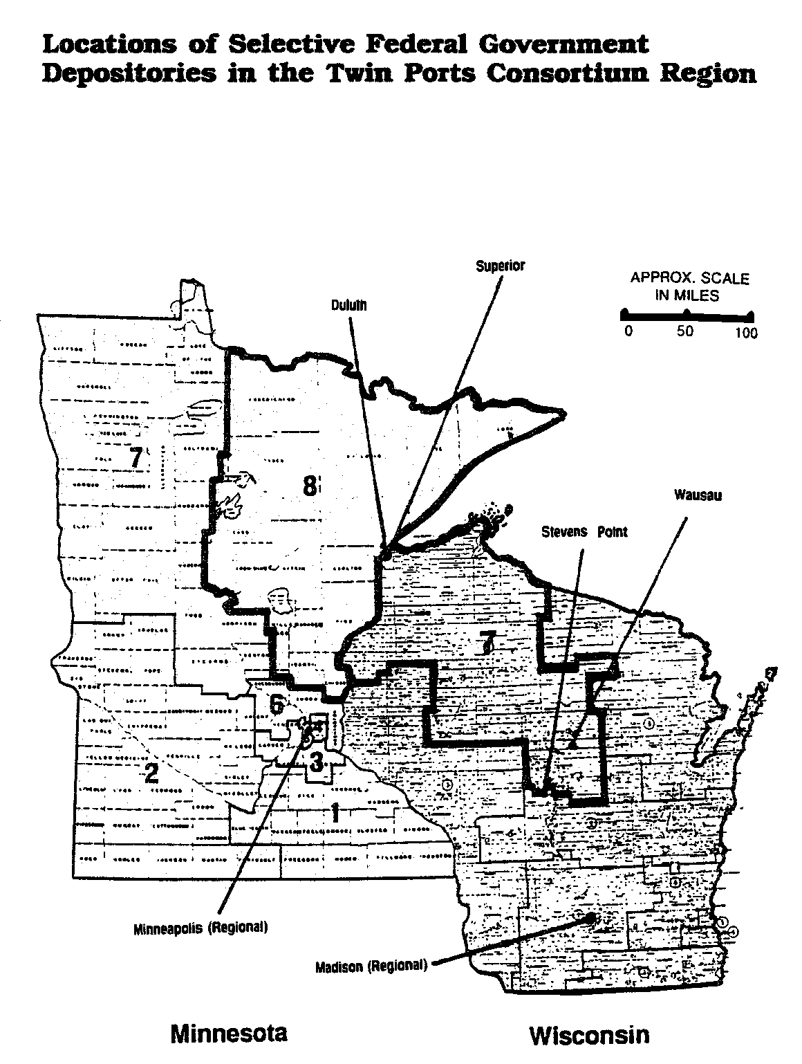 Location of Federal Selective Depositories in the Twin Ports Government Documents Depository Consortium