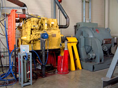 Image: Diesel engine in a dynamometer test cell.