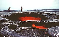 Scientist above lava tube