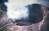 Deep crater at former summit of Pu`u `O`o