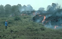 Advancing front of an `a`a lava flow