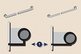 illustration of cross section of grab bar with infill plate