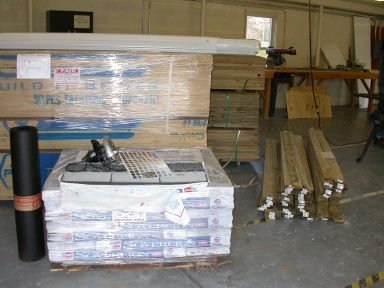 These are some of the materials Matt needed to build the 20 sheds.  Jerry Persall, a volunteer on the board of the Friends of Patuxent, obtained the funding for the materials through a grant from the Friends.   Photos by Ed Grimes and the Horton family