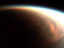 two views of Titan's giant north pole cloud