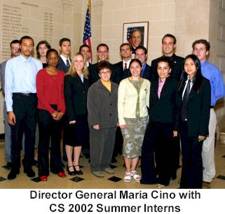 Interns with Maria Cino