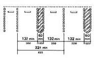 alternate spaces 132 inches wide min. and a 60 inch min. aisle