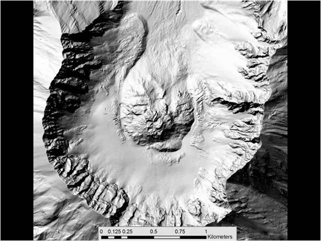 shaded relief image of Mount St. Helens