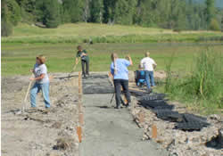Kootenai National Wildlife Refuge, YCC building a wheelchair accessible trail - photo by Wayne Wilkerson