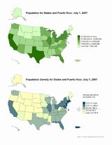 Population Size, Density and Distribution for States and Puerto Rico: 2007