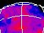 on left, map of expected temperatures at Enceladus; on right, map of observed temperatures at Enceladus