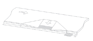 Sketch of perpendicular curb ramp