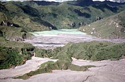 Lake formed by lahar deposits along Pasig-Portrero River, Philippines