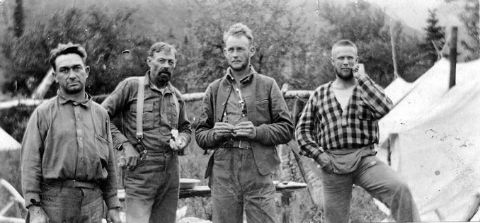 Field crew in camp, Alaska, 1920.