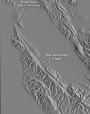 San Francisco Bay Area Shaded Relief Image, 280 kB