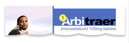 Graphic referring to critique item 1. Arbitraer (misvastatium) 100mg tablets