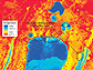 Infrared image showing groundwater seeping into a bay.