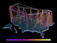 Image showing a visualization study of inbound traffic on the NSFNET T1 backbone for September 1991.