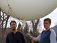 Scientists prepare to launch a balloon to test an emergency deflation system designed for the blimp.