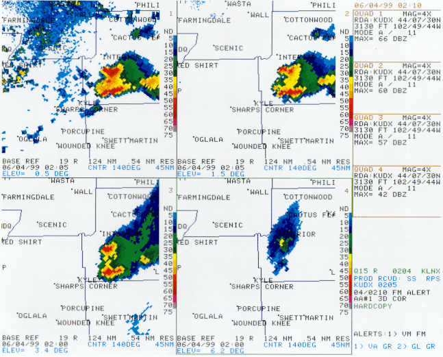 8:10 PM MDT Reflectivity 4 Panel