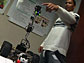 Video still image of Glenn Nickens, a student at Norfolk State University, with his grapling robot.