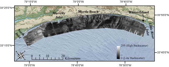  Sidescan-sonar data collected offshore of Myrtle Beach, SC, 1999 – 2003