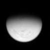 This view of Titan taken on Feb. 25, 2007, reveals a giant lake-like feature in Titan's North Polar Region