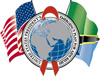 PEPFAR/Tanzania logo consisting of the planet Earth, the American flag, the Tanzanian flag, and an AIDS ribbon.