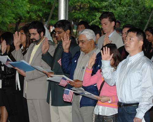 New citizens taking the Oath of Allegiance