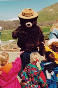 Picture of Smokey Bear with children