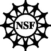 NSF logo, black letters on white center 