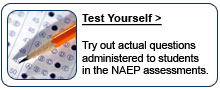 NAEP Test Yourself. Try out actual questions administered to students in the NAEP assessments.