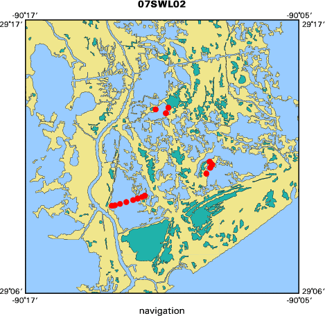 07SWL02 map of where navigation equipment operated