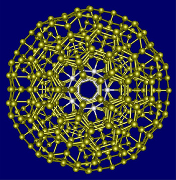 Photo of computer simulation of a buckyball
