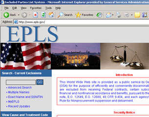 Image of EPLS website