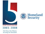 Photo of U.S. Department of Homeland Security Fifth Year Anniversary logo