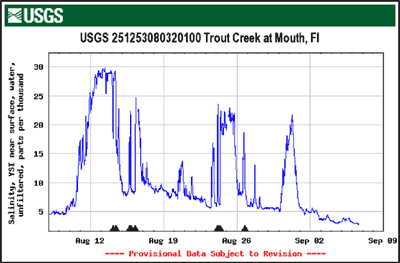 example of a real-time data hydrograph