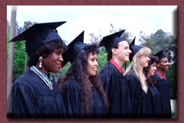 A row of smiling graduates
