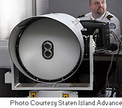 Photo of passive millimeter wave device.  Photo Courtesy Staten Island Advance.