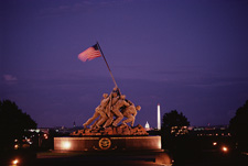 Photo of Iwo Jima Memorial at night