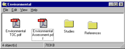 Screen shot of Environmental folder