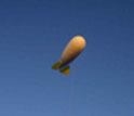 The blimp Tethered Lifting System (TLS) acts as a platform to take atmospheric measurements.