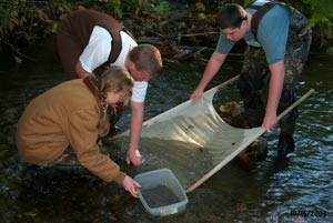 Students from throughout the Manumee AoC sample streams each fall as a part of the Student Watershed Watch