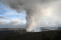 Gas emissions at Halema`uma`u Crater